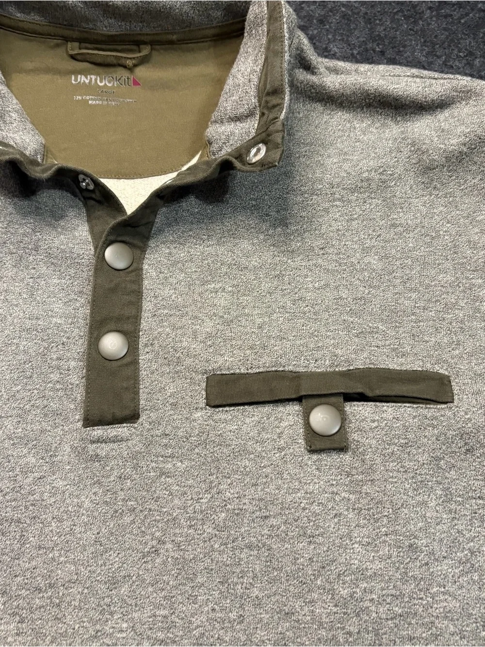 UNTUCKit Gray Long-Sleeve Zip-Up Detail Sweater